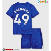 Otroške Nogometnih dresov Chelsea Alejandro Garnacho #49 Domači 2025-26 Kratki rokavi (+ hlače)